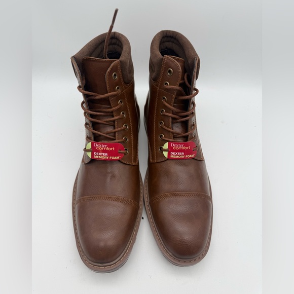 BRAND NEW Dexter Elliot Brown Boots Men Cognac Cap Toe Manmade main image 6